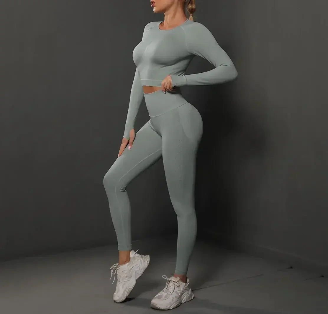 MIML Women's Seamless Yoga Set Two-Piece Fitness Suit