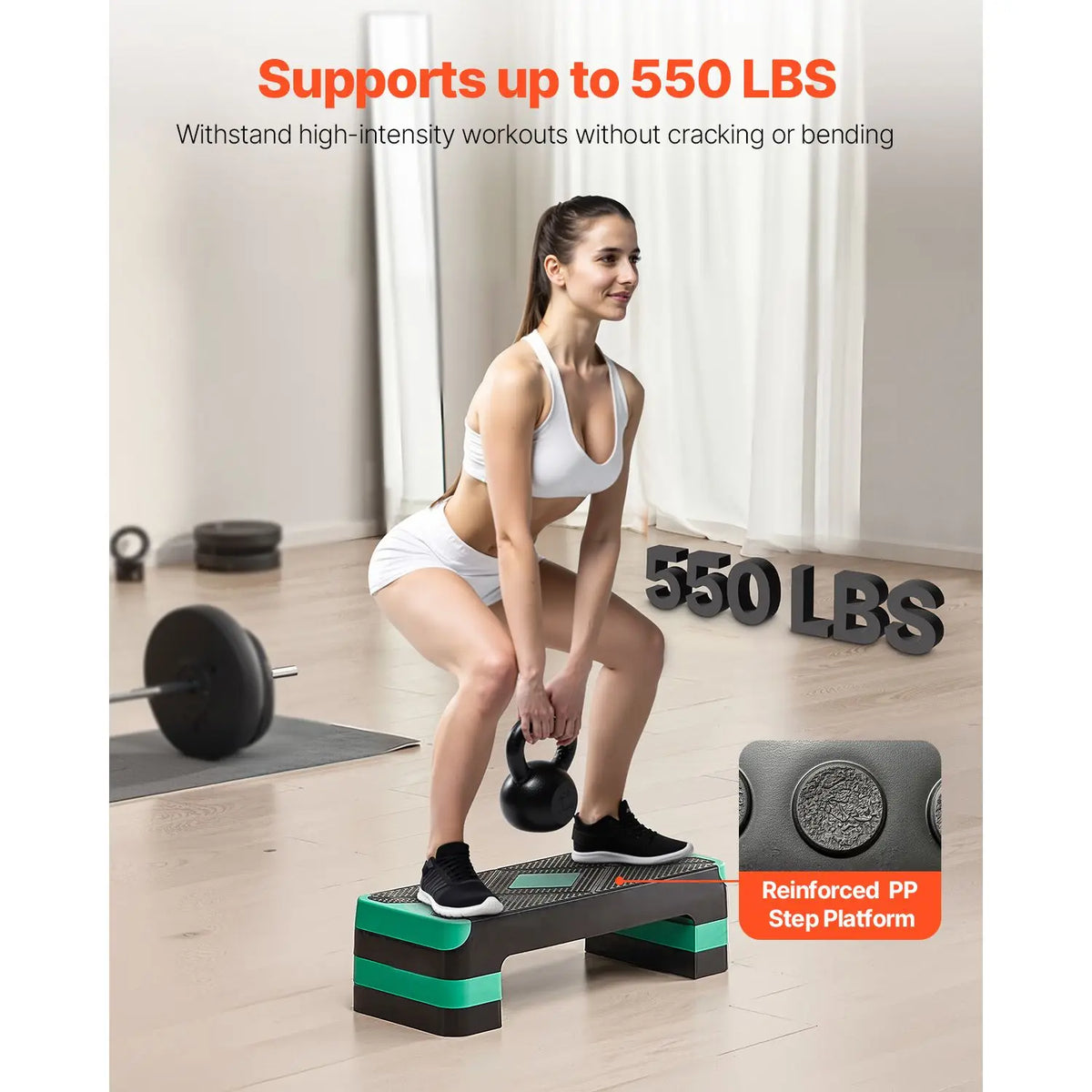 Oeny Adjustable Aerobic Workout Step Platform for Fitness Training