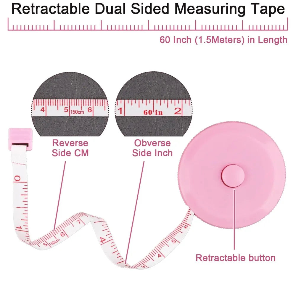Retractable Dual Sided Measuring Tape For Body Measurements And Sewing
