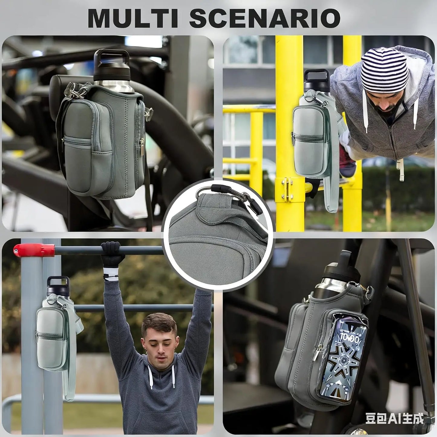 Lightweight Magnetic Water Bottle Sling Crossbody Bag With Adjustable Strap