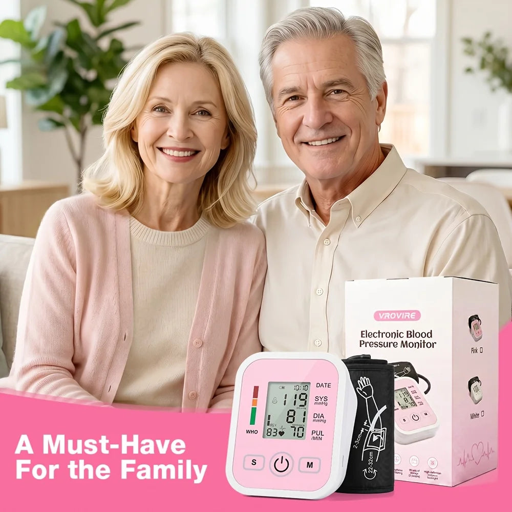 Automatic Upper Arm Blood Pressure Monitor With Heart Rate Display