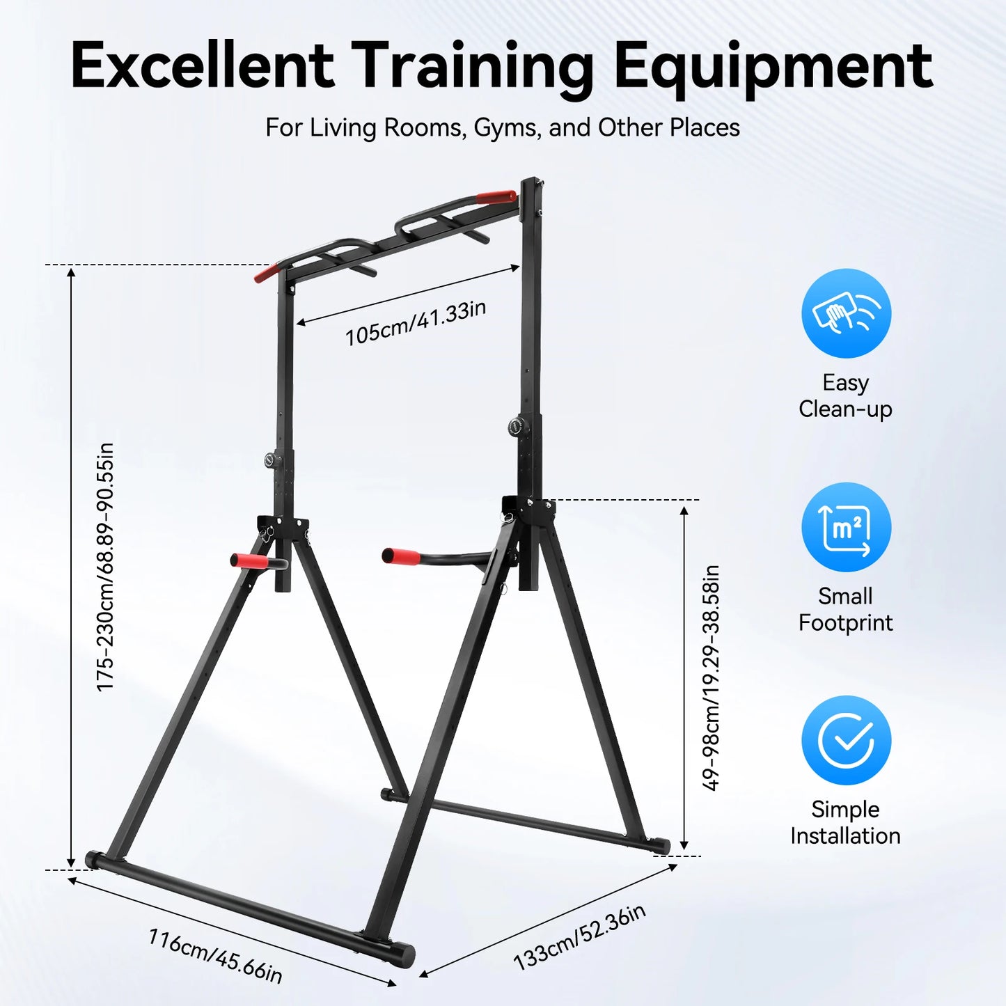 Foldable Adjustable Pull Up Bar 200kg Home Gym Multi Function