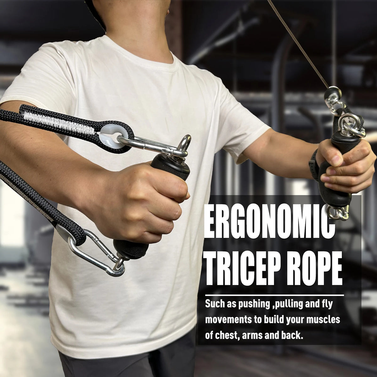 MARSAFIT Ergonomic Lat Tricep Rope Cable Machine Attachment