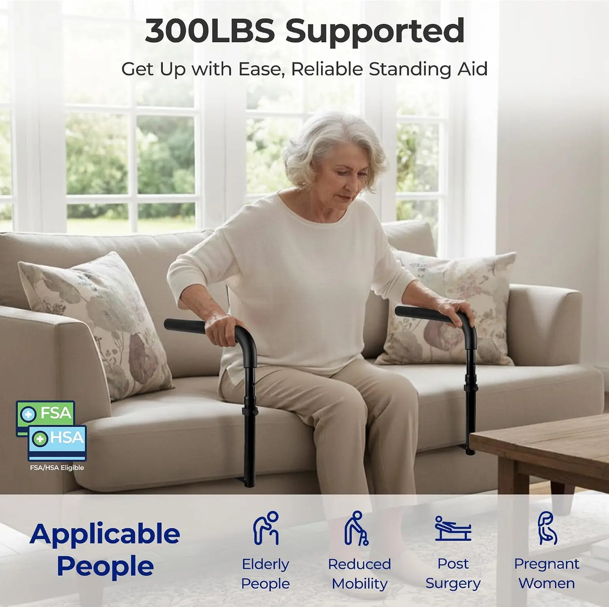 Metal Stand Assist Rail For Couch And Chair Mobility Aid