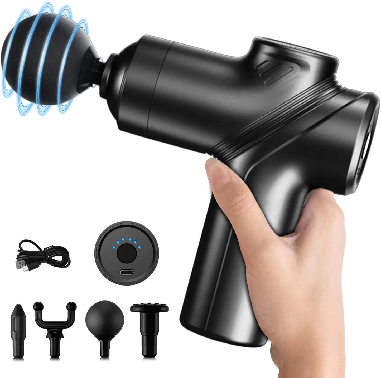 LEERCON Mini Muscle Massage Gun Deep Tissue With Four Heads
