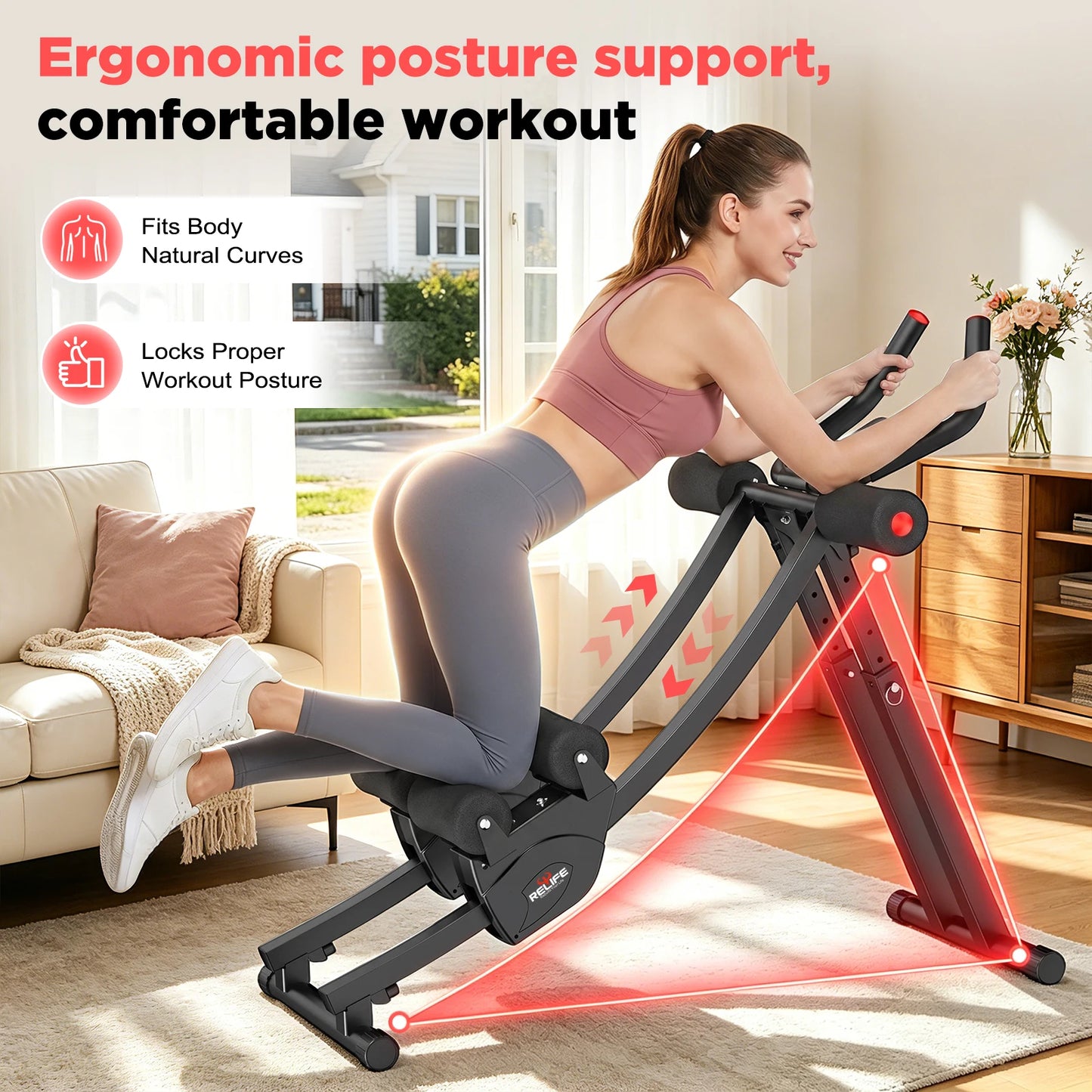 Dual Split Track Ab Machine With Foldable Core Trainer