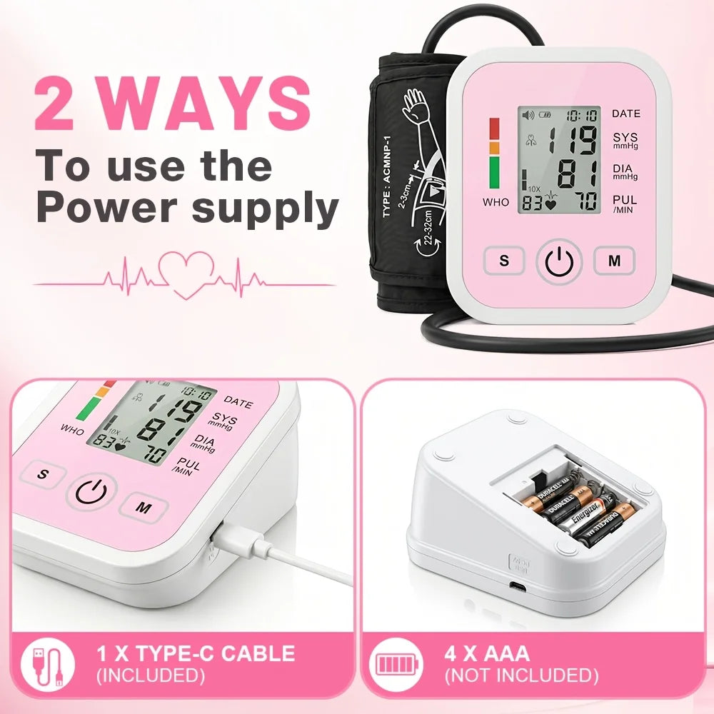 Automatic Upper Arm Blood Pressure Monitor With Heart Rate Display