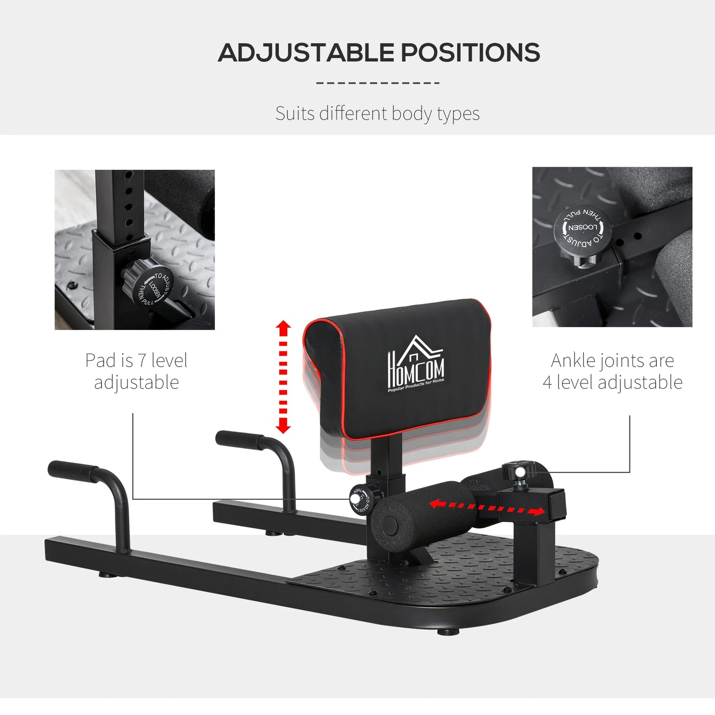 ThreeInOne Padded Push Up Sit Up Squat Fitness Machine Gym