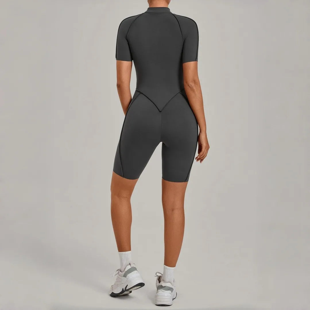 NANLUAN Women's Yoga Jumpsuit Half Zip Bodysuit for Workout