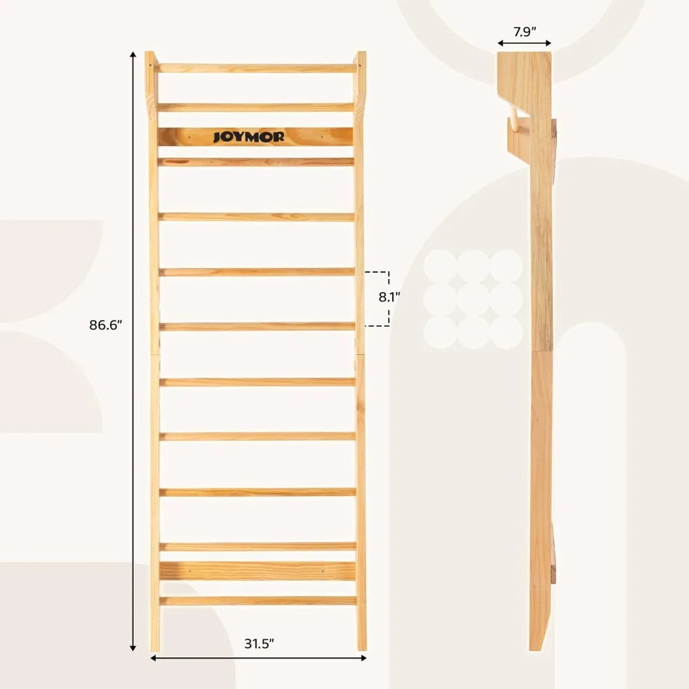 Joymor Wall Mounted Swedish Ladder For Fitness And Balance