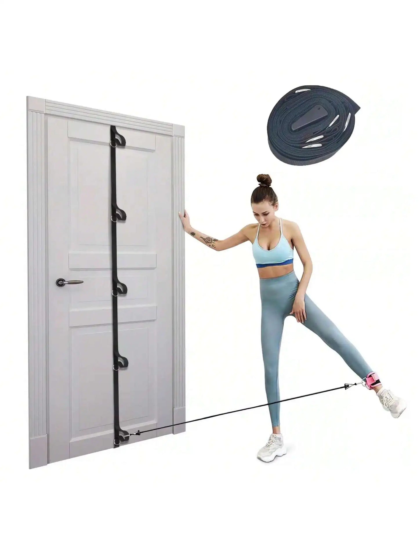 Door Resistance Band No Drilling Required Home Gym Fitness Accessory