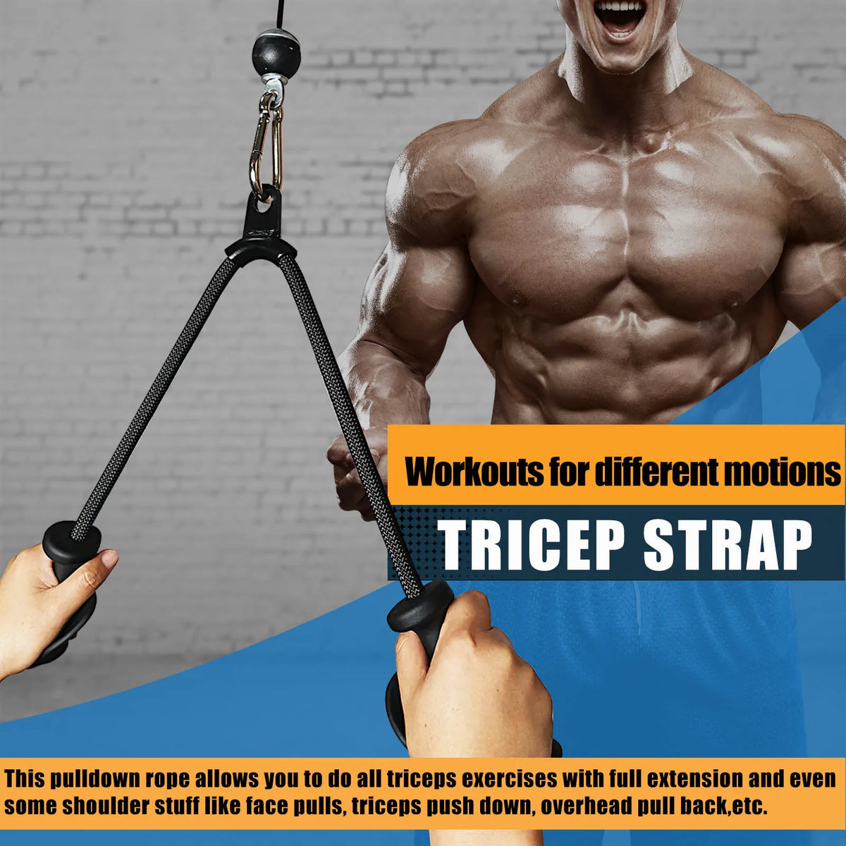 MARSAFIT Ergonomic Tricep Rope Pulldown Attachment For Home Gyms