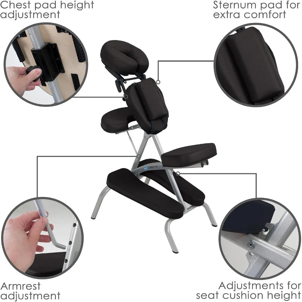Portable Electronic Massage Chair With Carry Case And Sternum Pad