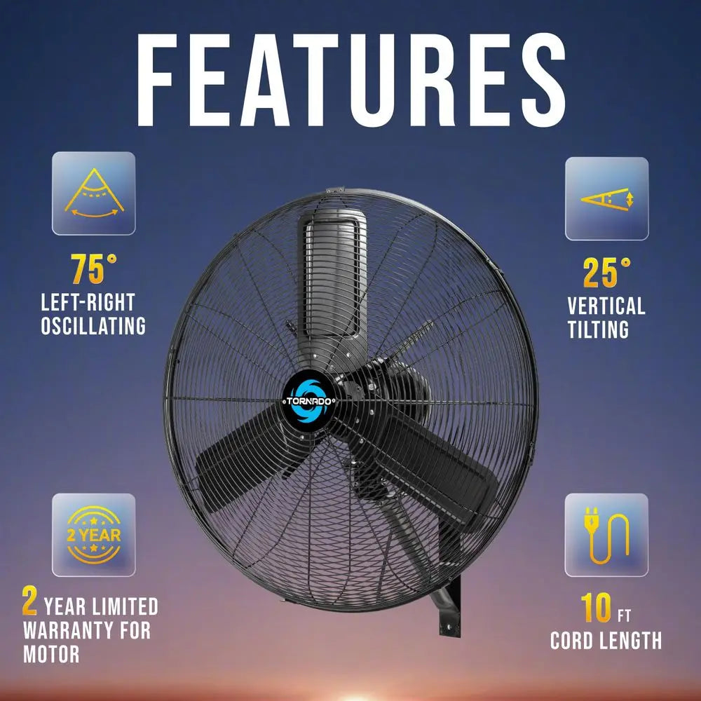 XMSJ IPX4 Water Resistant High Velocity Wall Mount Fan