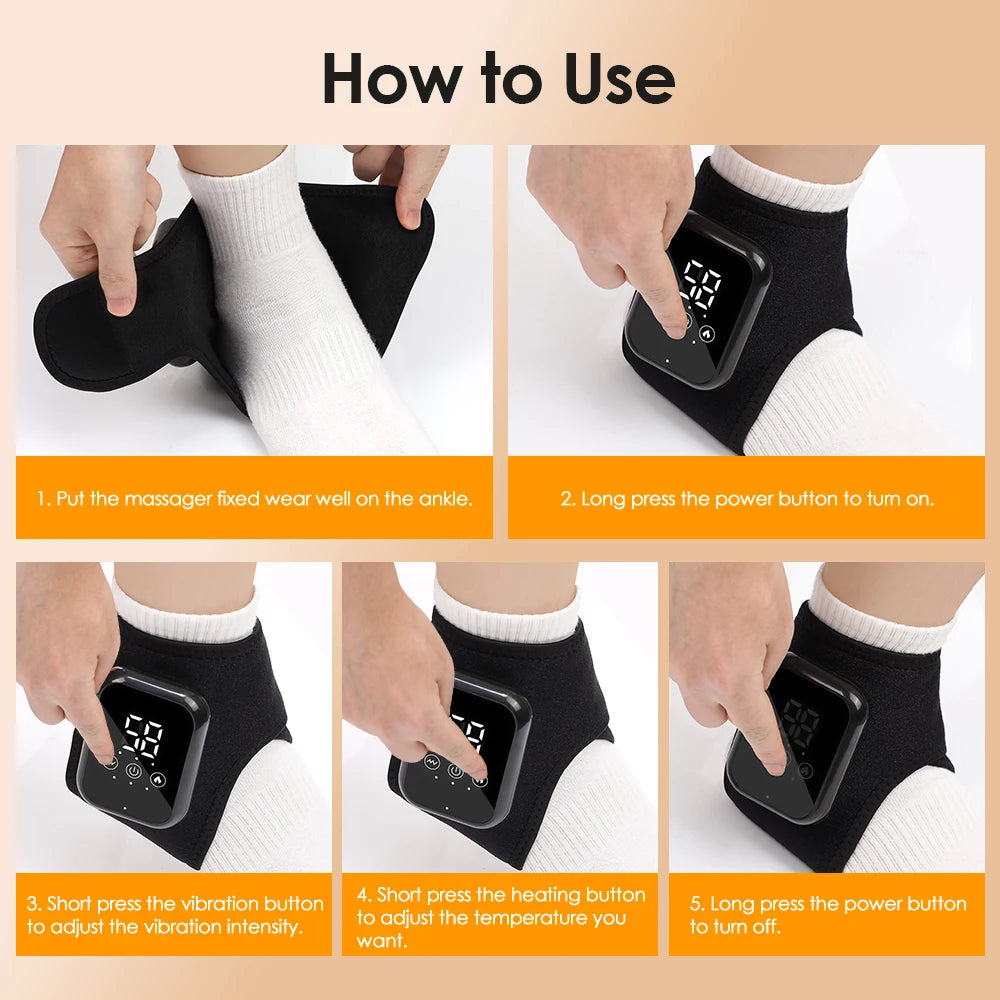Hailicare Cordless Heated Ankle Brace With Vibration Massage