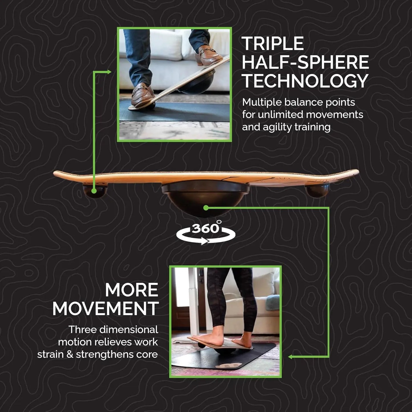 YTYIN Wide 360 Degree Standing Desk Balance Board Home Gym