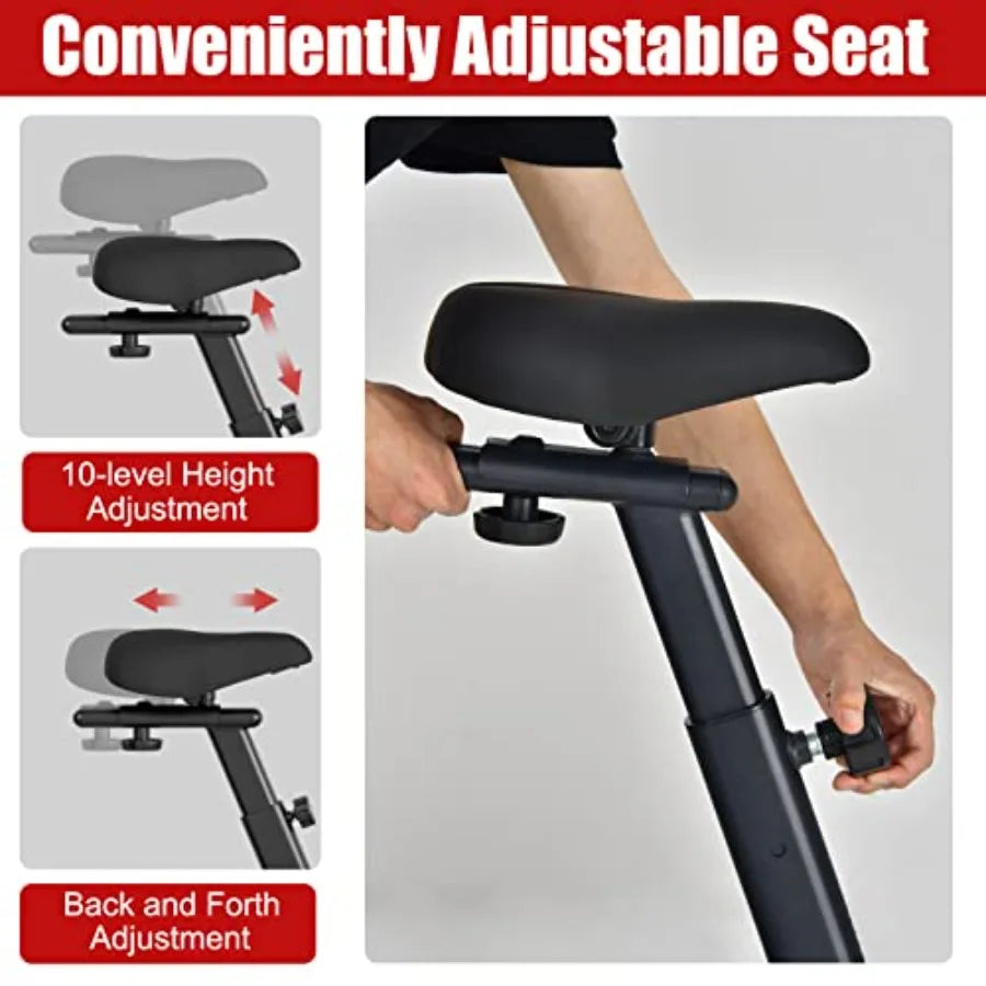Upright Exercise Bike With Phone Holder For Home Gym Cardio