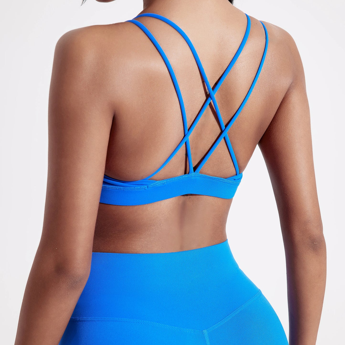 Cross Fitness Bra With Chest Pad Breathable Nylon Spandex