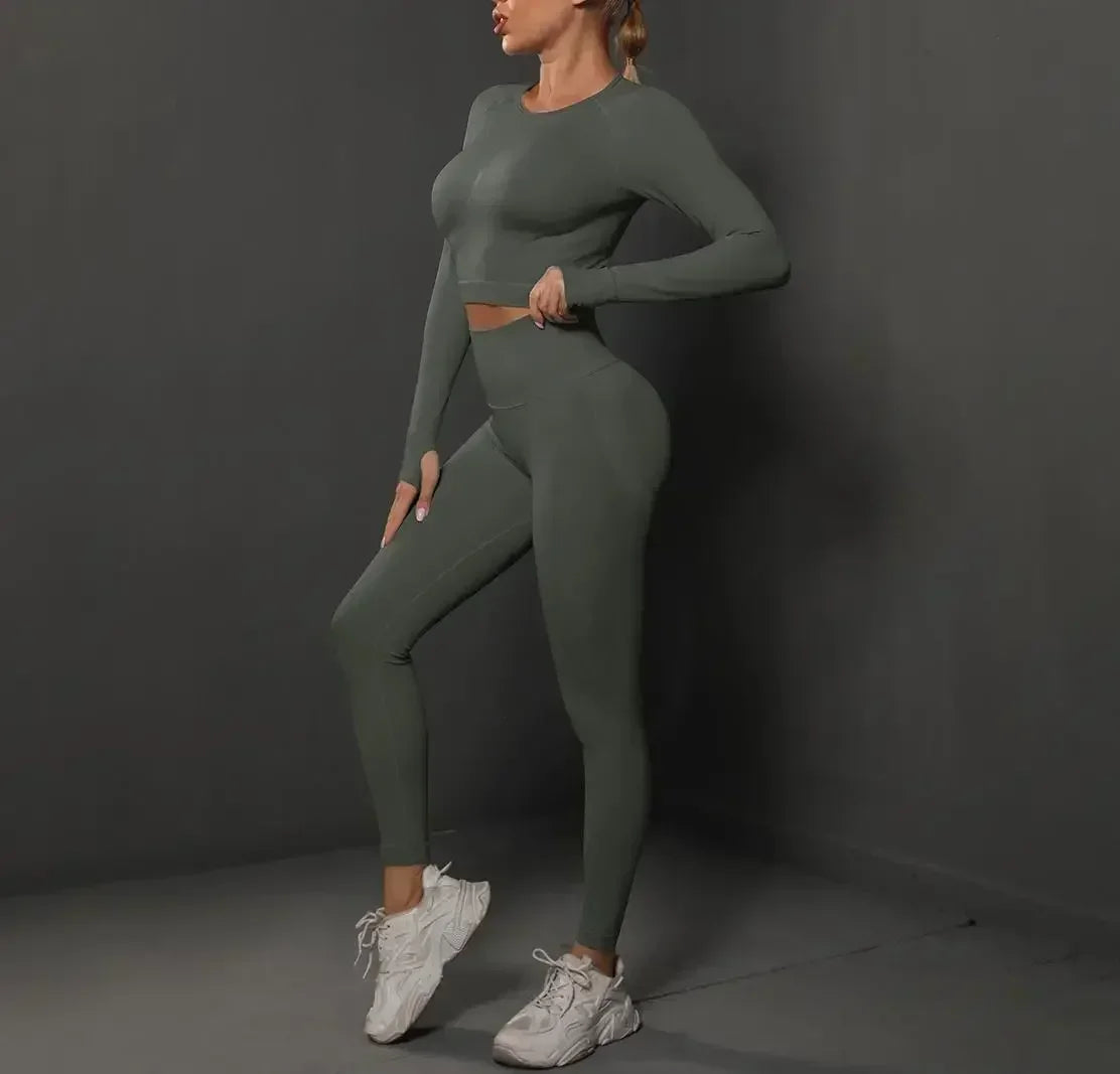 MIML Women's Seamless Yoga Set Two-Piece Fitness Suit