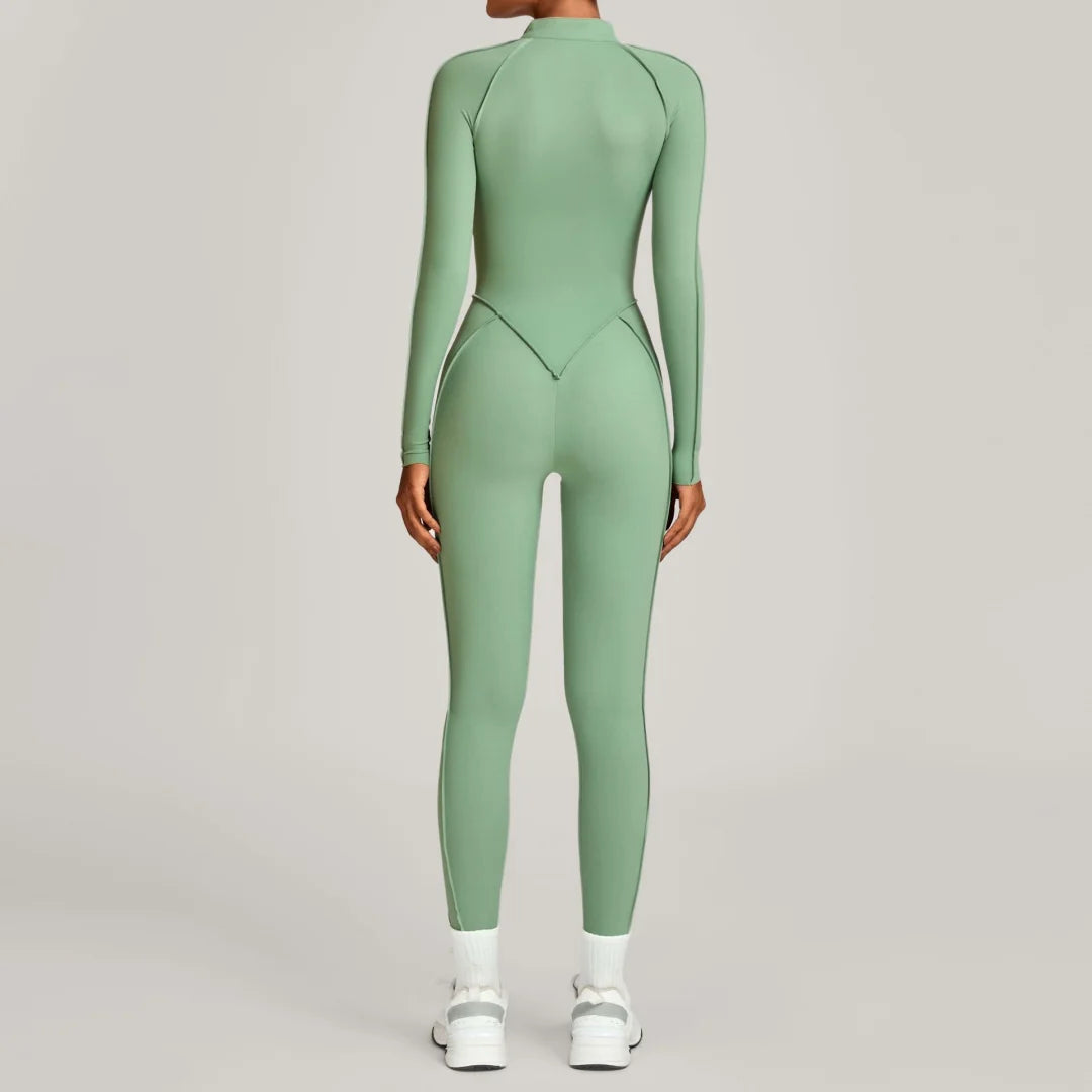 NANLUAN Women's Yoga Jumpsuit Half Zip Bodysuit for Workout
