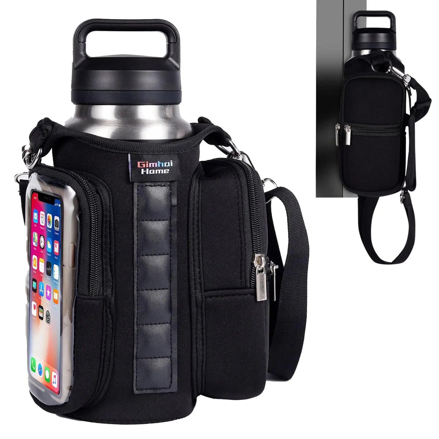 Lightweight Magnetic Water Bottle Sling Crossbody Bag With Adjustable Strap