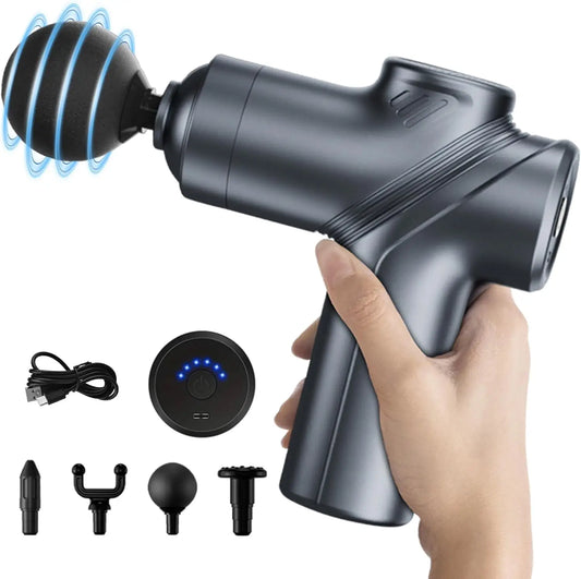 LEERCON Mini Muscle Massage Gun Deep Tissue With Four Heads