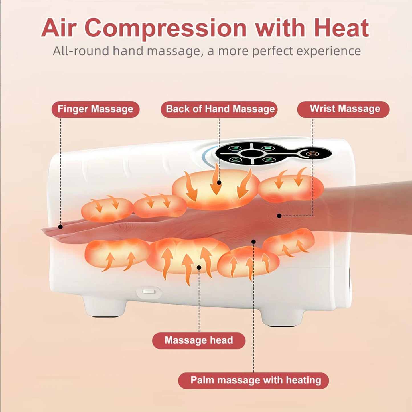 LINGTENG Hand Massager Cordless Heated Massage for Relaxation Home Office