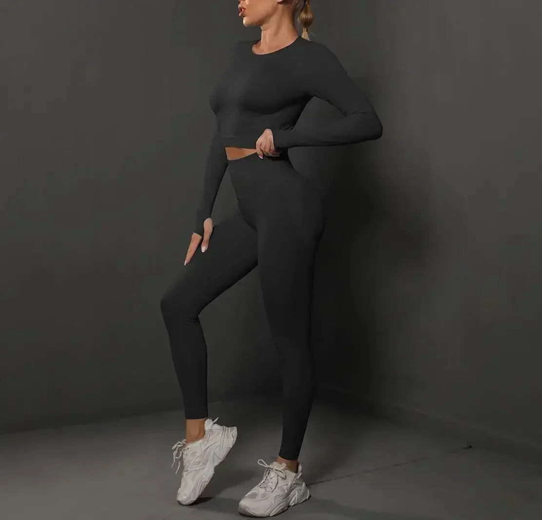 MIML Women's Seamless Yoga Set Two-Piece Fitness Suit