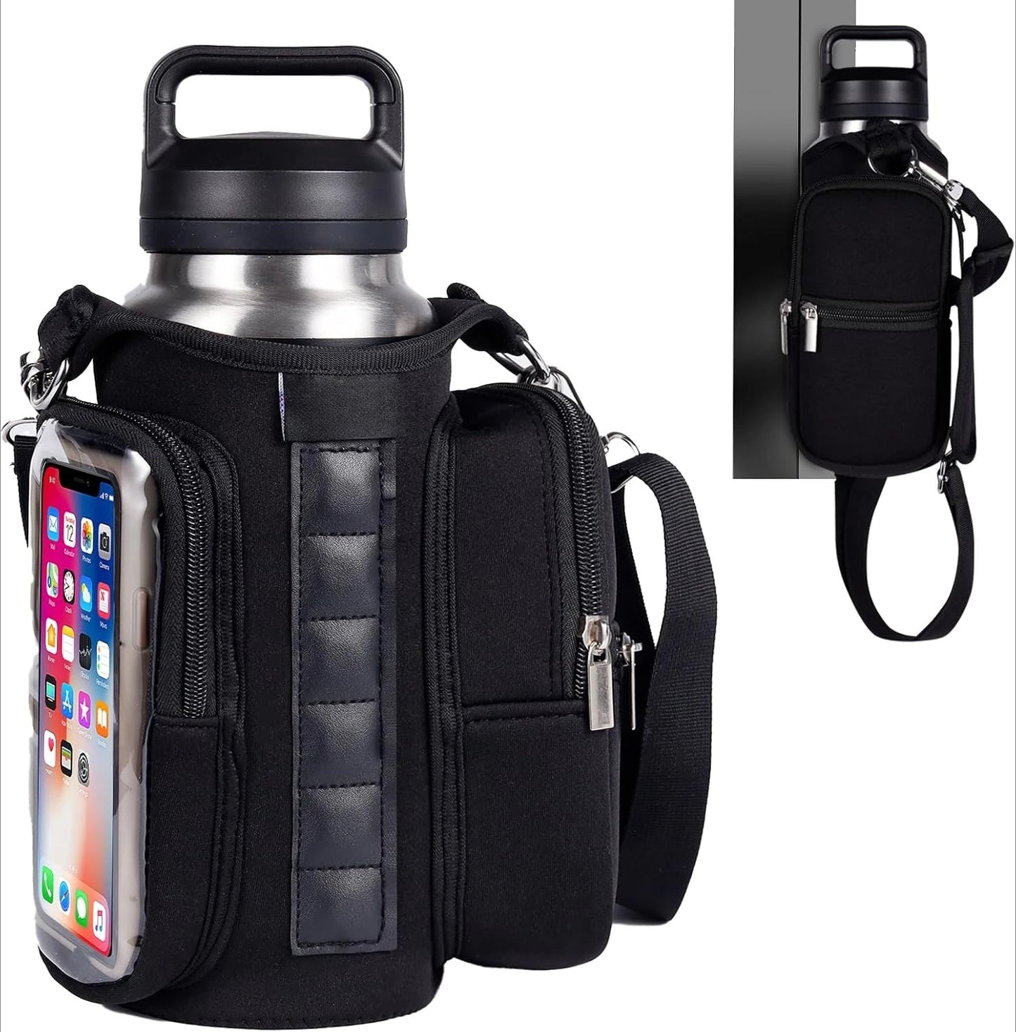 Lightweight Magnetic Water Bottle Sling Crossbody Bag With Adjustable Strap