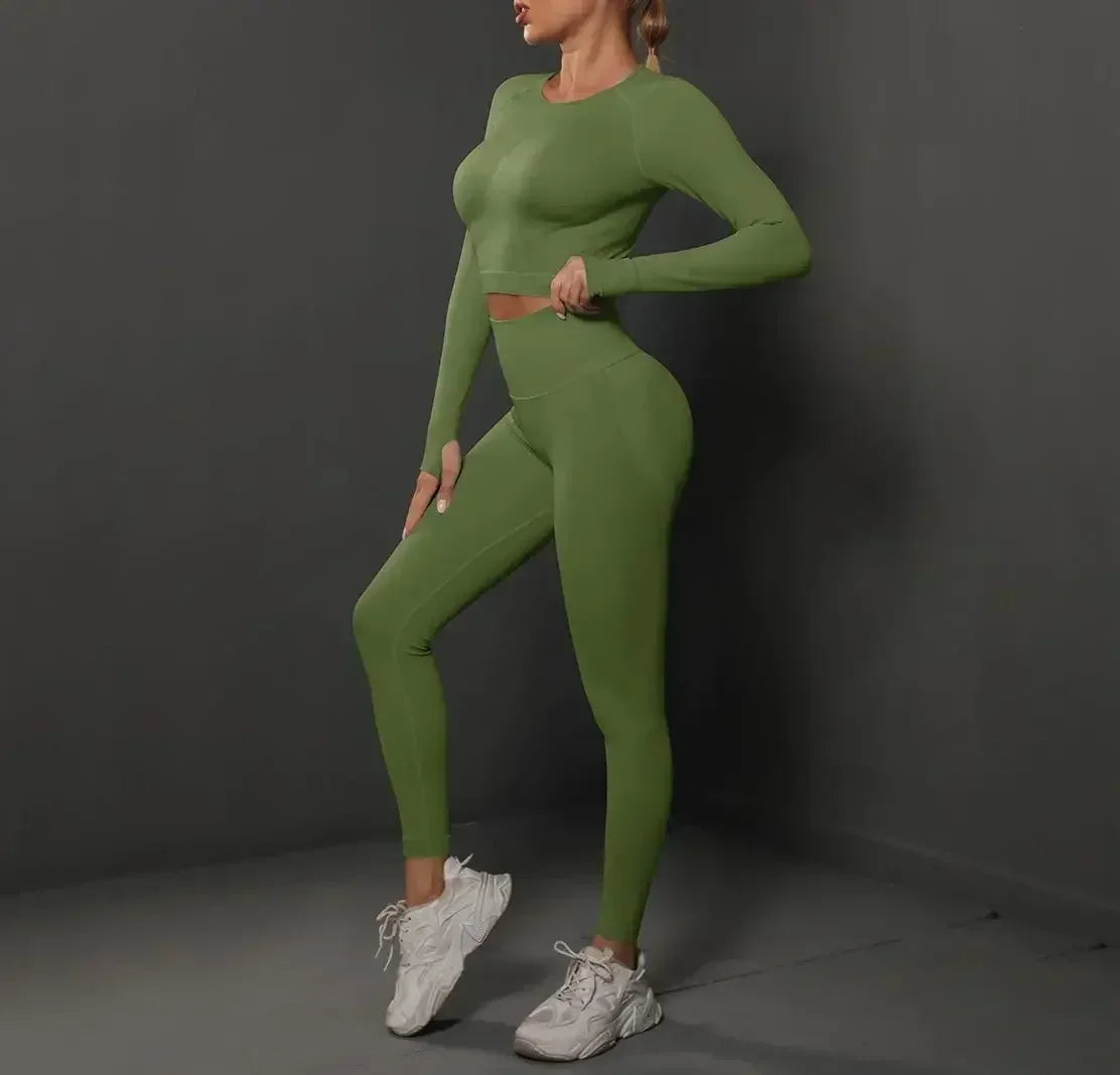 MIML Women's Seamless Yoga Set Two-Piece Fitness Suit