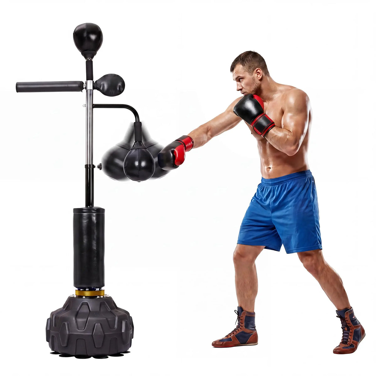Freestanding Boxing Trainer With Swivel Bar And Speed Balls
