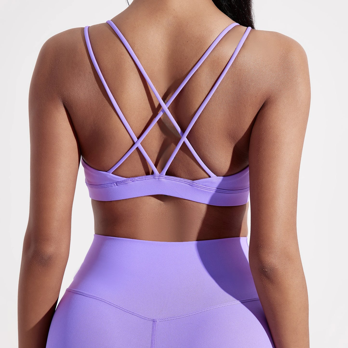 Cross Fitness Bra With Chest Pad Breathable Nylon Spandex