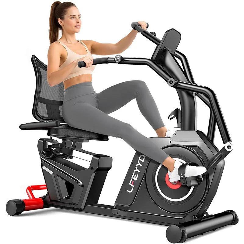 Pooboo Recumbent Exercise Bike With Magnetic Resistance and Bluetooth Display