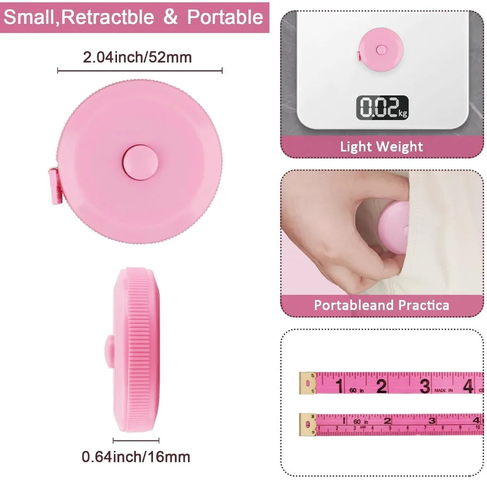 Retractable Dual Sided Measuring Tape For Body Measurements And Sewing