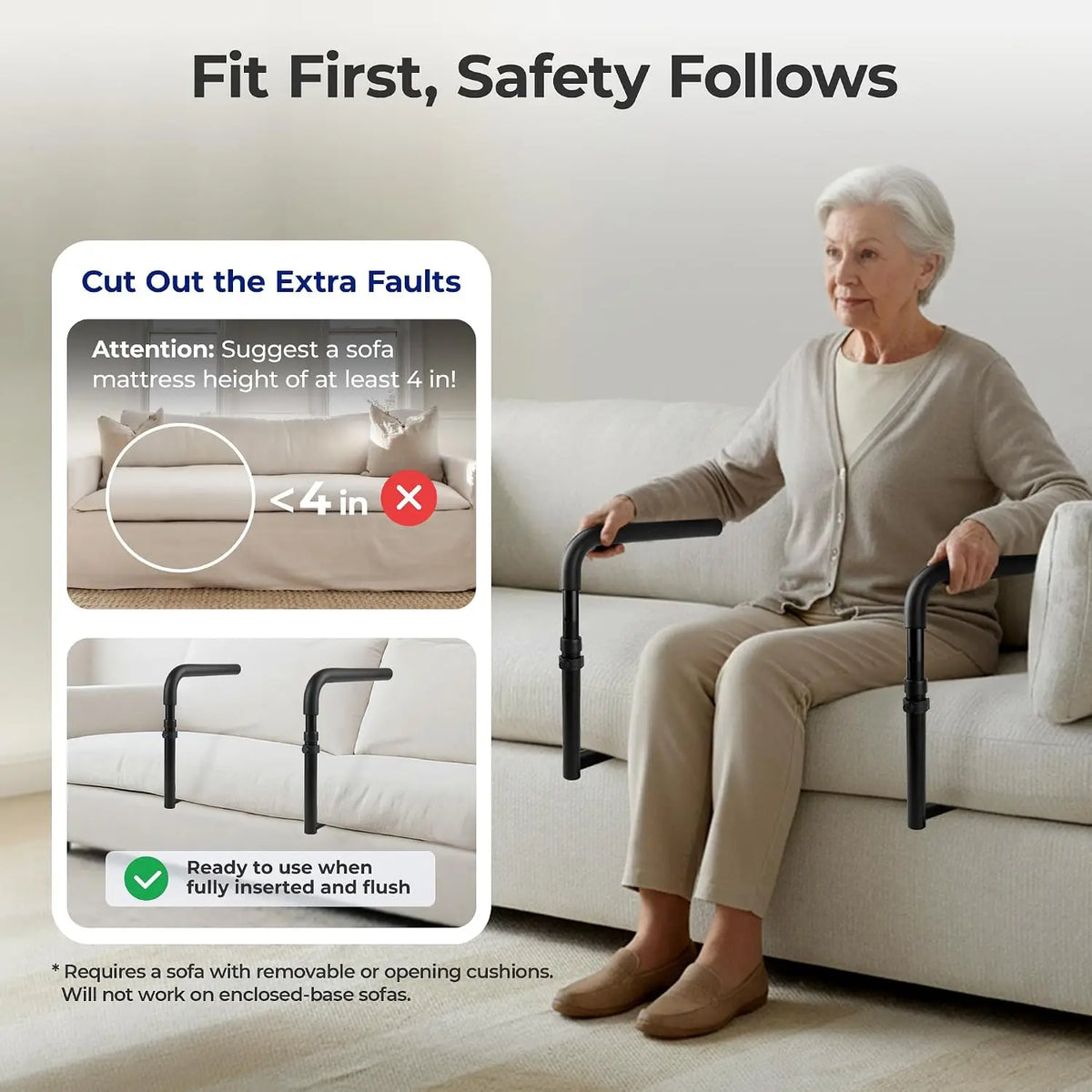 Metal Stand Assist Rail For Couch And Chair Mobility Aid