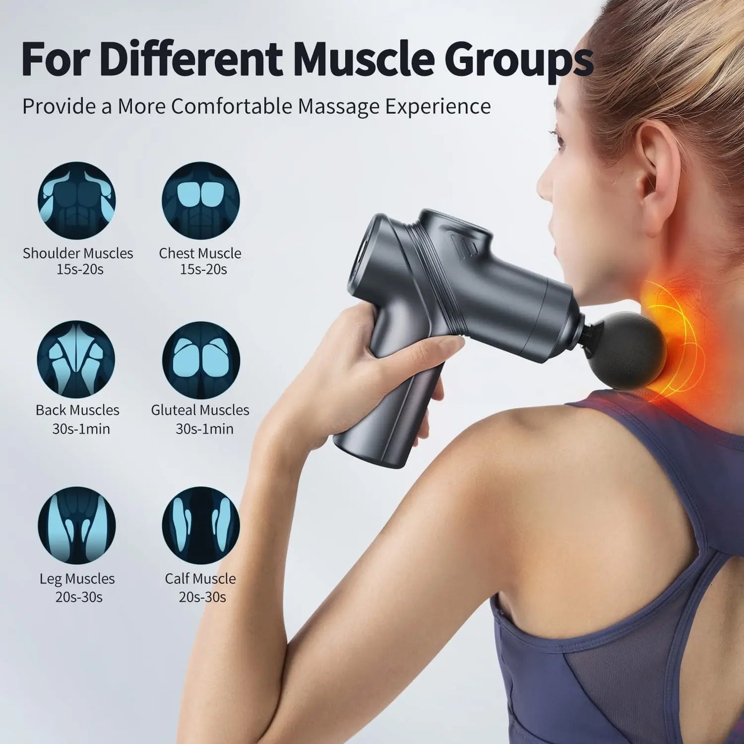 LEERCON Mini Muscle Massage Gun Deep Tissue With Four Heads
