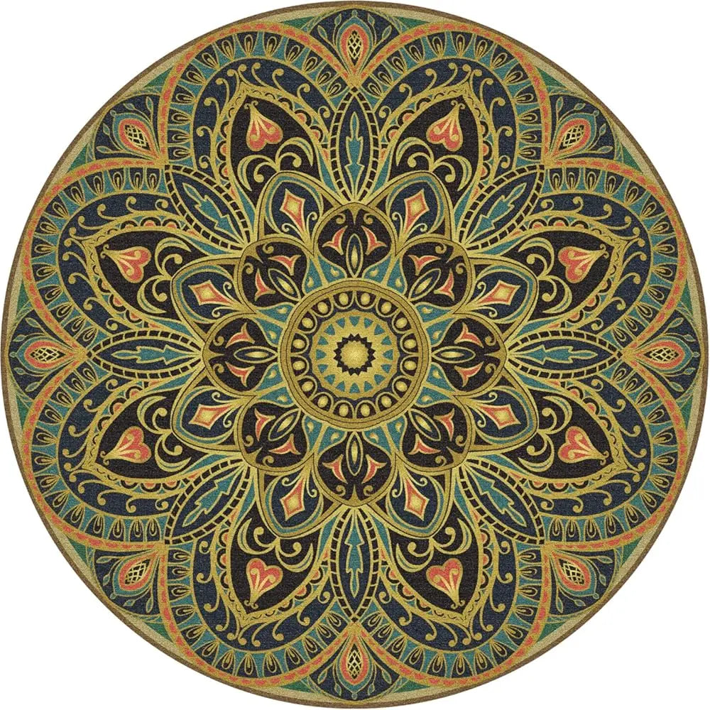 YTYIN Premium Round Yoga Mat Non Slip Extra Thick For Exercise