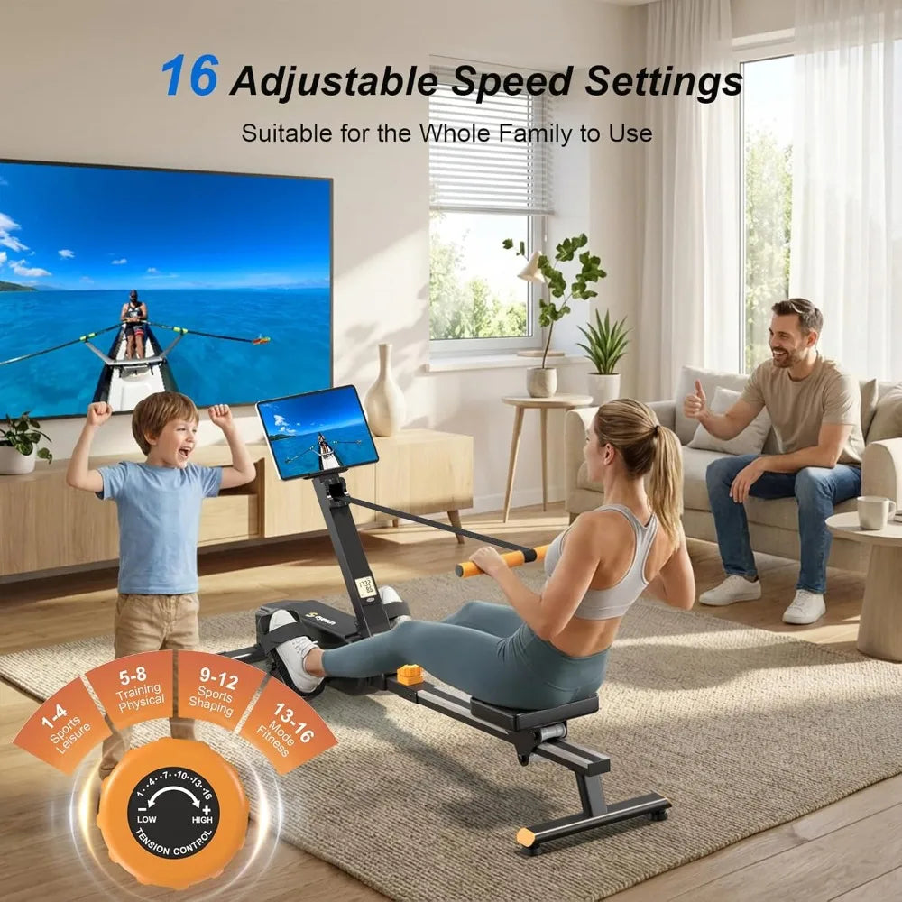YTYIN Foldable Magnetic Rowing Machine 350 Lb Weight Capacity