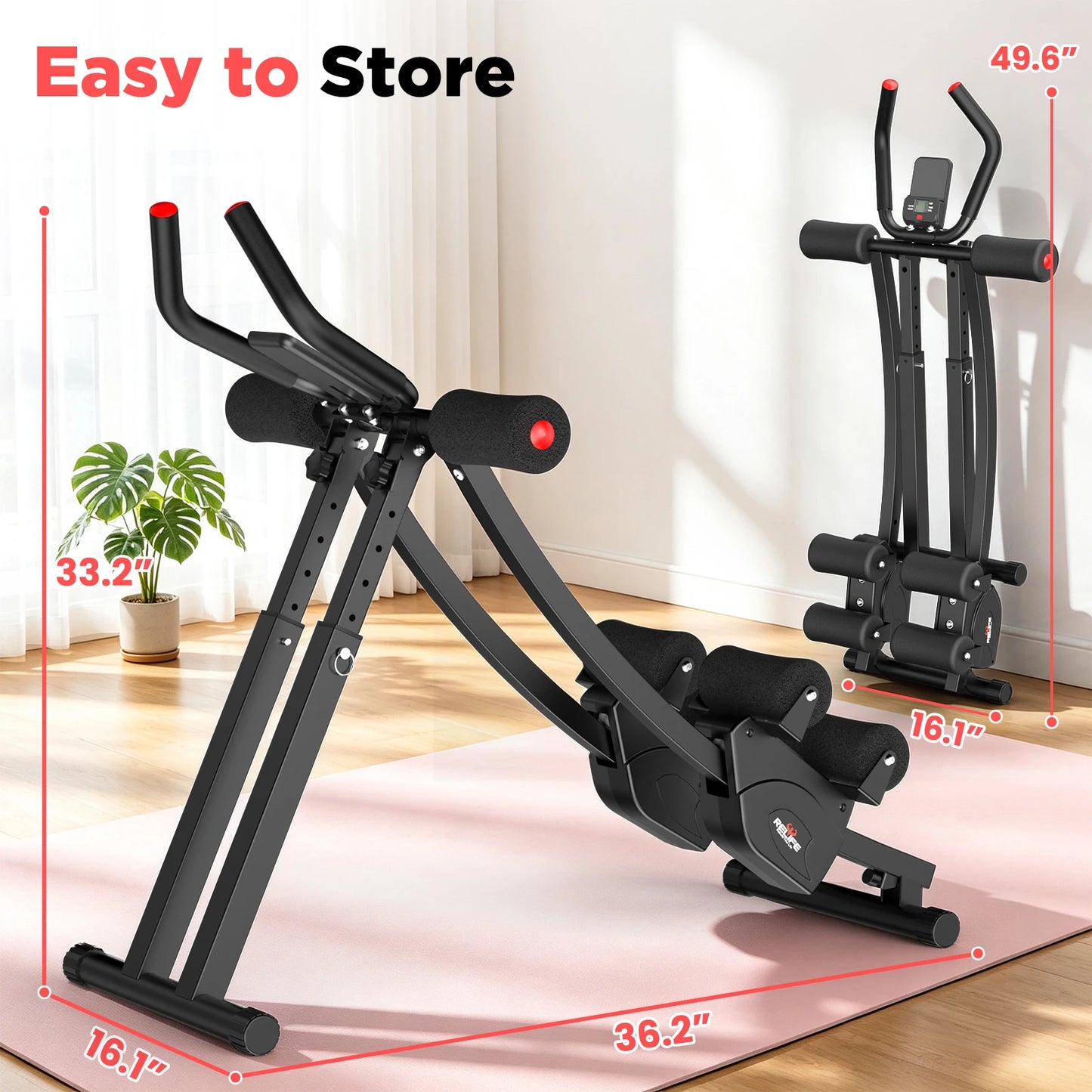 Dual Split Track Ab Machine With Foldable Core Trainer