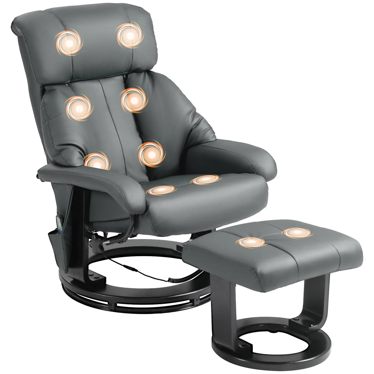 HOMCOM Massage Recliner Chair With Ottoman And 10 Point Vibration