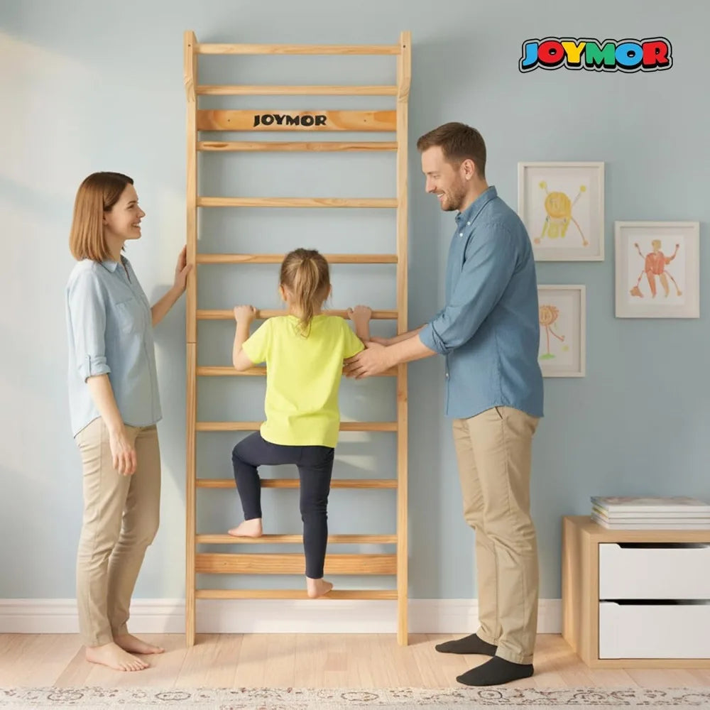 Joymor Wall Mounted Swedish Ladder For Fitness And Balance
