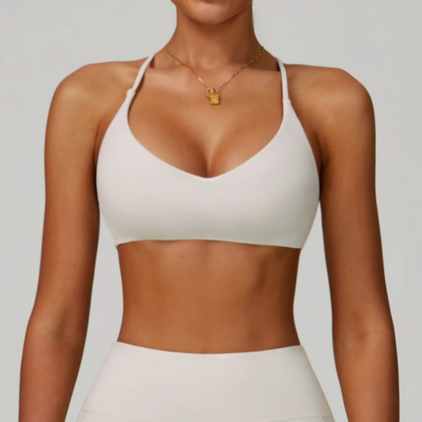 Cross Shoulder Straps Sports Bra Anti Sweat Fitness Top Women Yoga Gym
