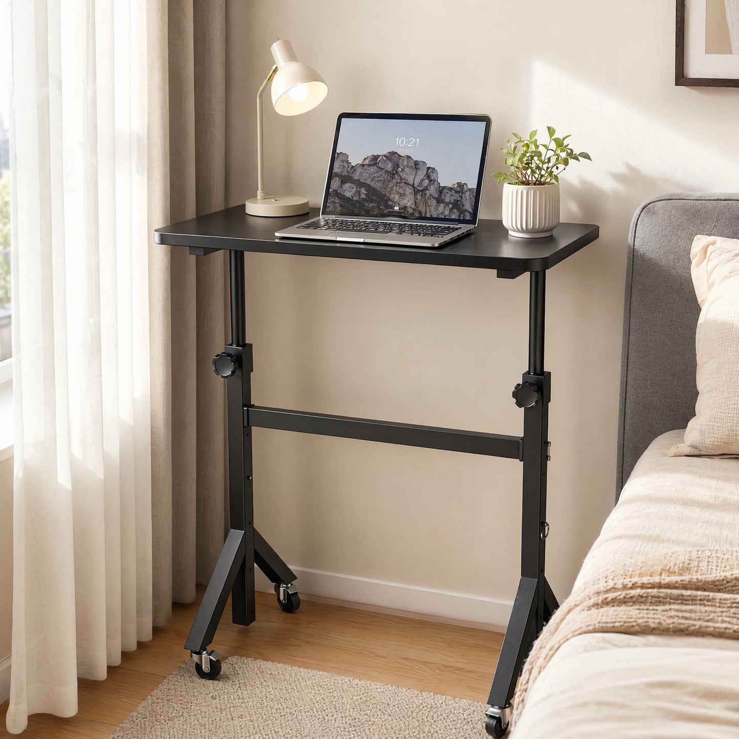 K Kyspho Adjustable Mobile Standing Desk With Wheels