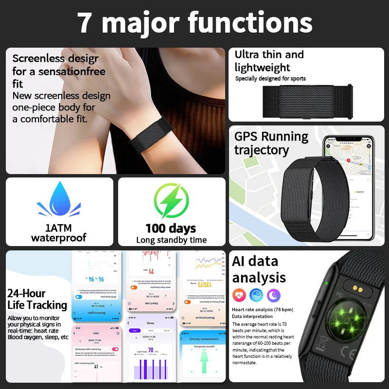 LIGE GPS Sports Smart Bracelet With Blood Pressure Health Tracker
