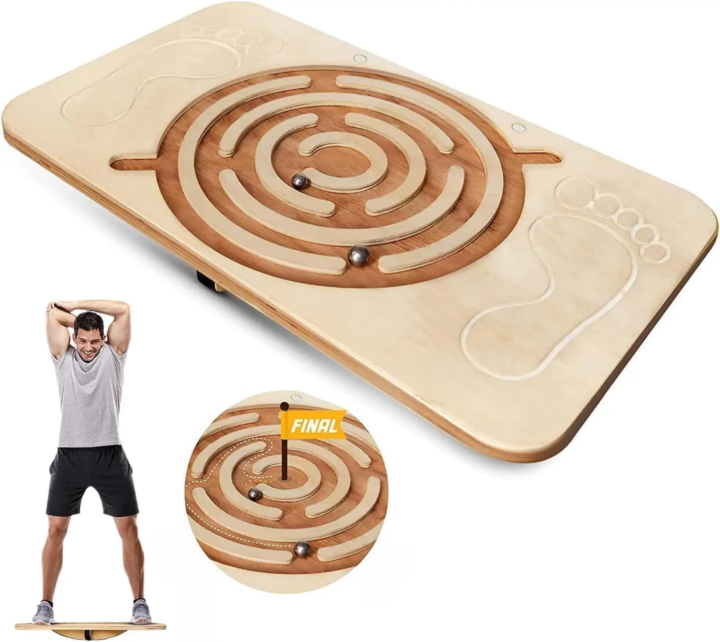 YTYIN Wooden Balance Board 350Lbs For Leg Workout Standing Desk