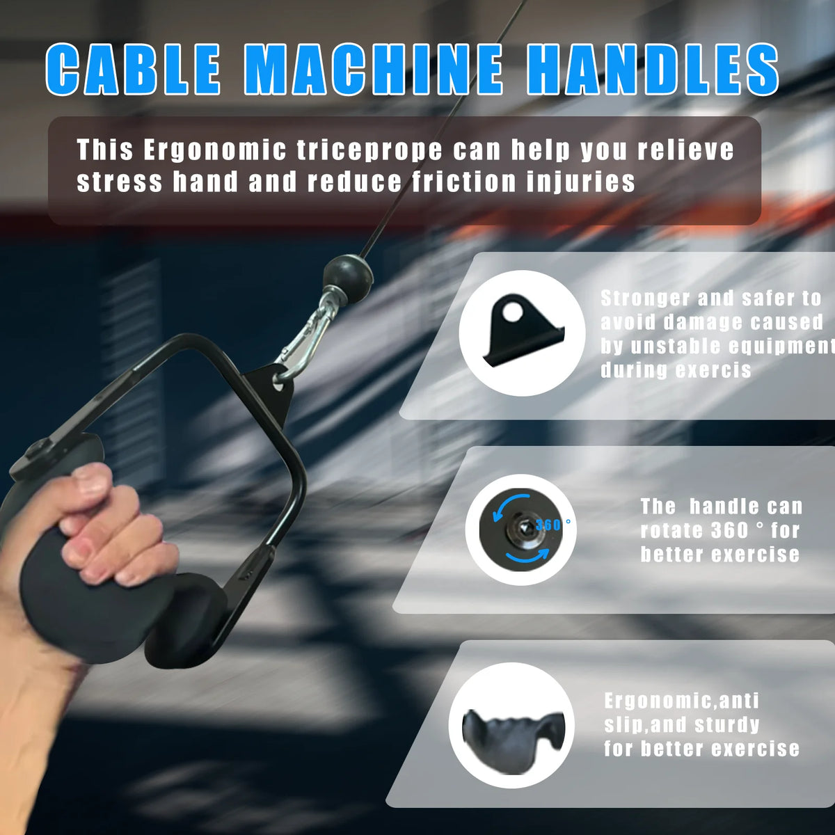 MARSAFIT Cable Machine Lat Pulldown Bar And Tricep Rope Attachment
