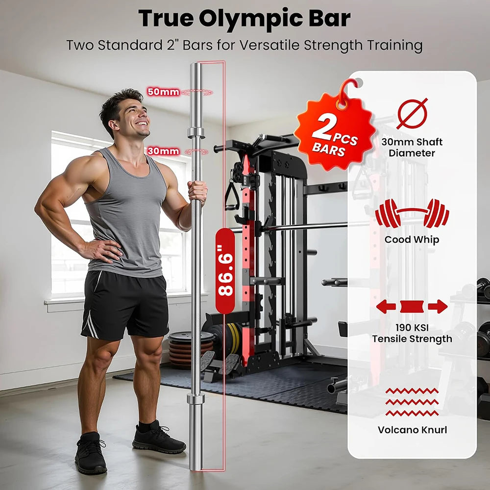 Pooboo Power Cage Smith Machine With Cable Crossover System
