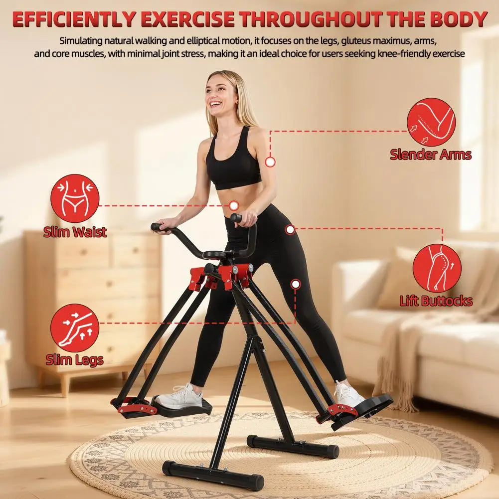 Foldable Air Walk Elliptical Machine Portable LCD Home Fitness Device