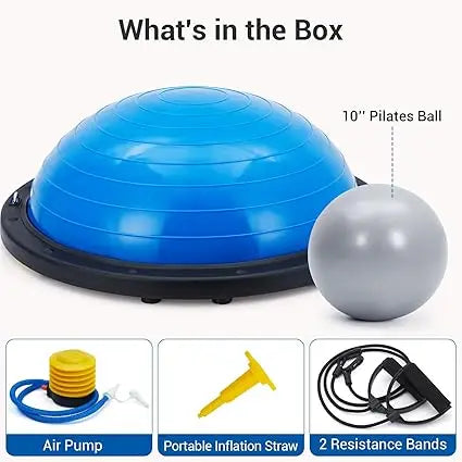 Half Exercise Ball Trainer With Non Slip Base And Pump