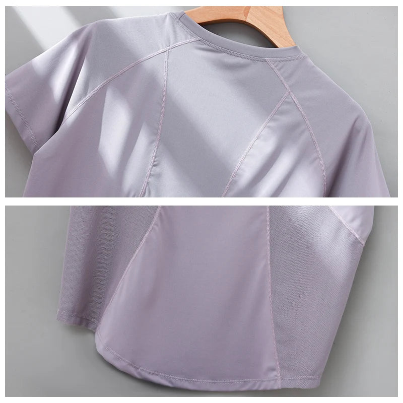 PHIGEER Womens Quick Dry Running T Shirt Mesh Panel Breathable Outdoor